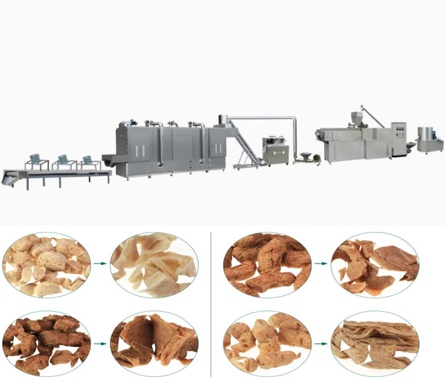 Versi Bahasa Inggris Soybean Protein Line / Soya Chunks Making Machine Format AutoCAD