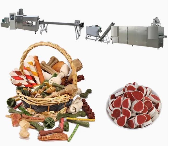 Mesin Makanan Hewan Peliharaan Kebisingan Rendah Permen Karet Makanan Ringan Anjing Produksi Kecepatan Tinggi