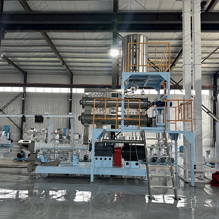 1000kg/jam Ekstruder Makanan Hewan Peliharaan Lini Produksi Pelet Ikan 5300 X 1100 X 2300mm