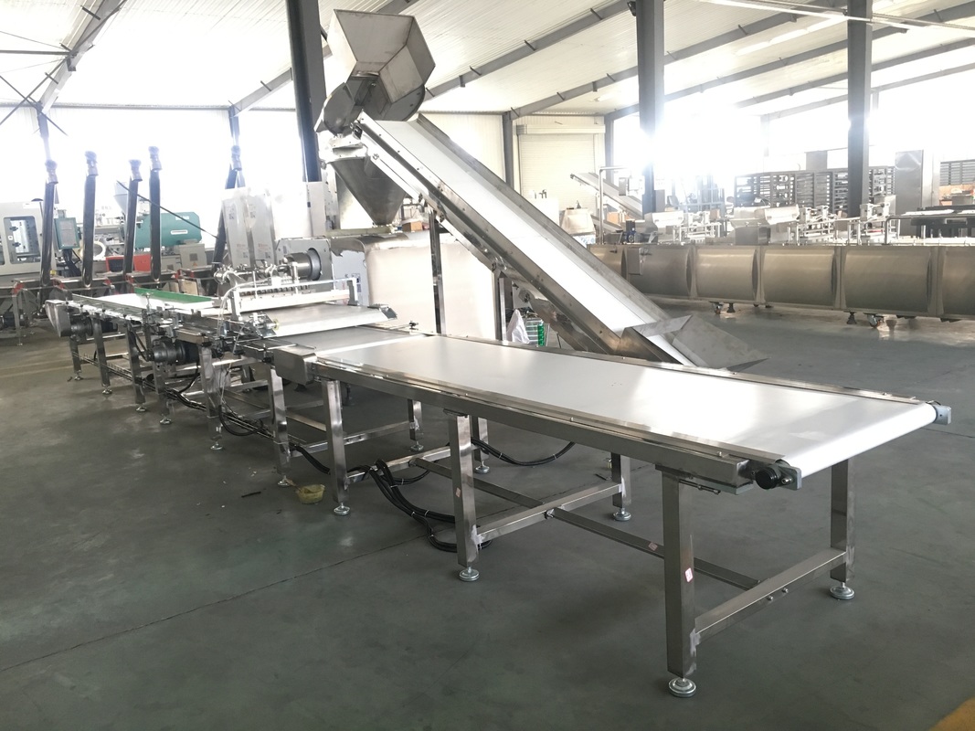 CE Disetujui Jalur Pemrosesan Makanan Hewan / Dog Snacks Stick Shape Meat Strip Processing Line