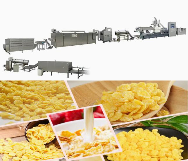 Stainless Steel Snack Extruder Production Line untuk Serat Sereal / Jagung