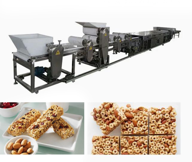 Kondisi baru Puffed sereal bar Membuat Mesin Cutting Line dengan Layar Sentuh