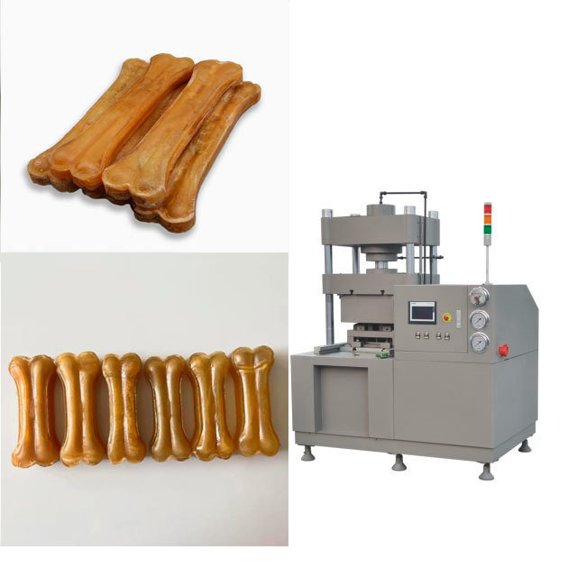Baru dirancang PLC Hydraulic Dog Bone Making Machine Peralatan Pengolahan Makanan Hewan Peliharaan CE