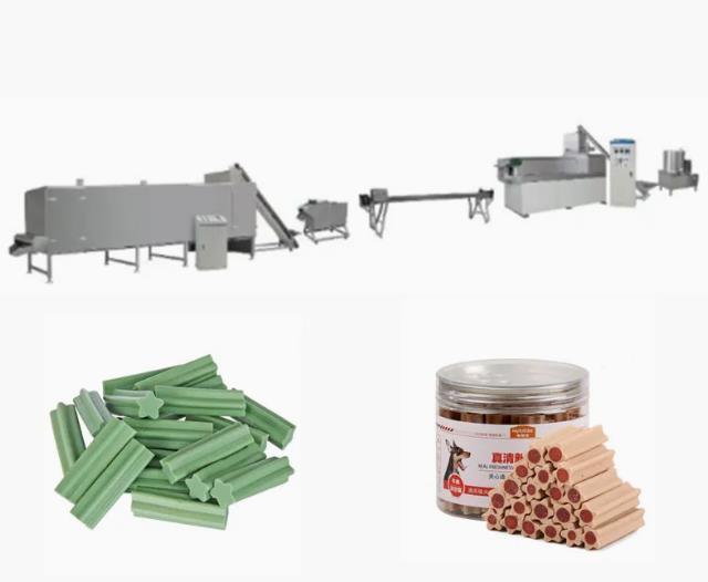 Singe Screw peralatan extruder / Pet Treats bone dog food machine