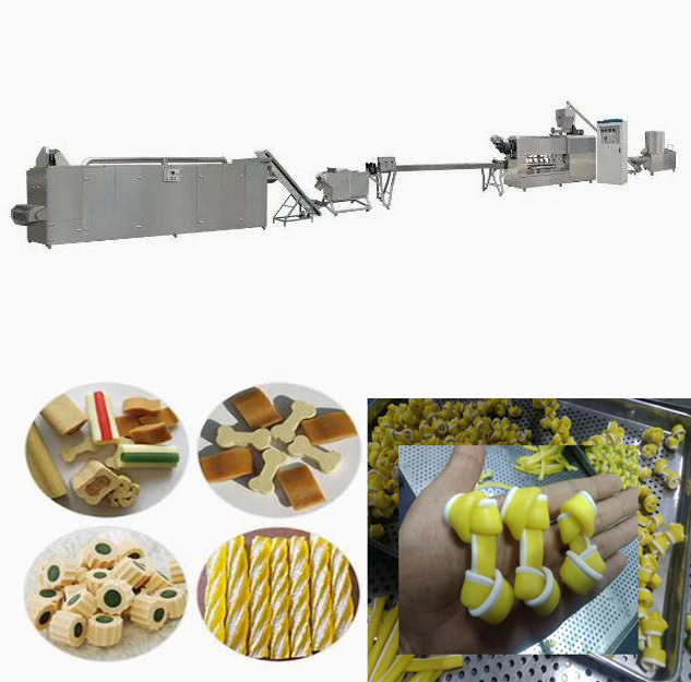 Small Bone Dog Treats Snacks Extruding Line Twist Perawatan Gigi Memperlakukan Mesin