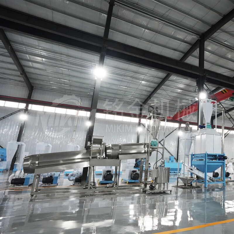 Double Screw Extruder Floating Fish & Animal Feed Pellet Production Line Mesin 300-400kg/h Produktivitas tinggi